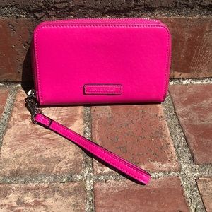 Hot pink zipper wallet